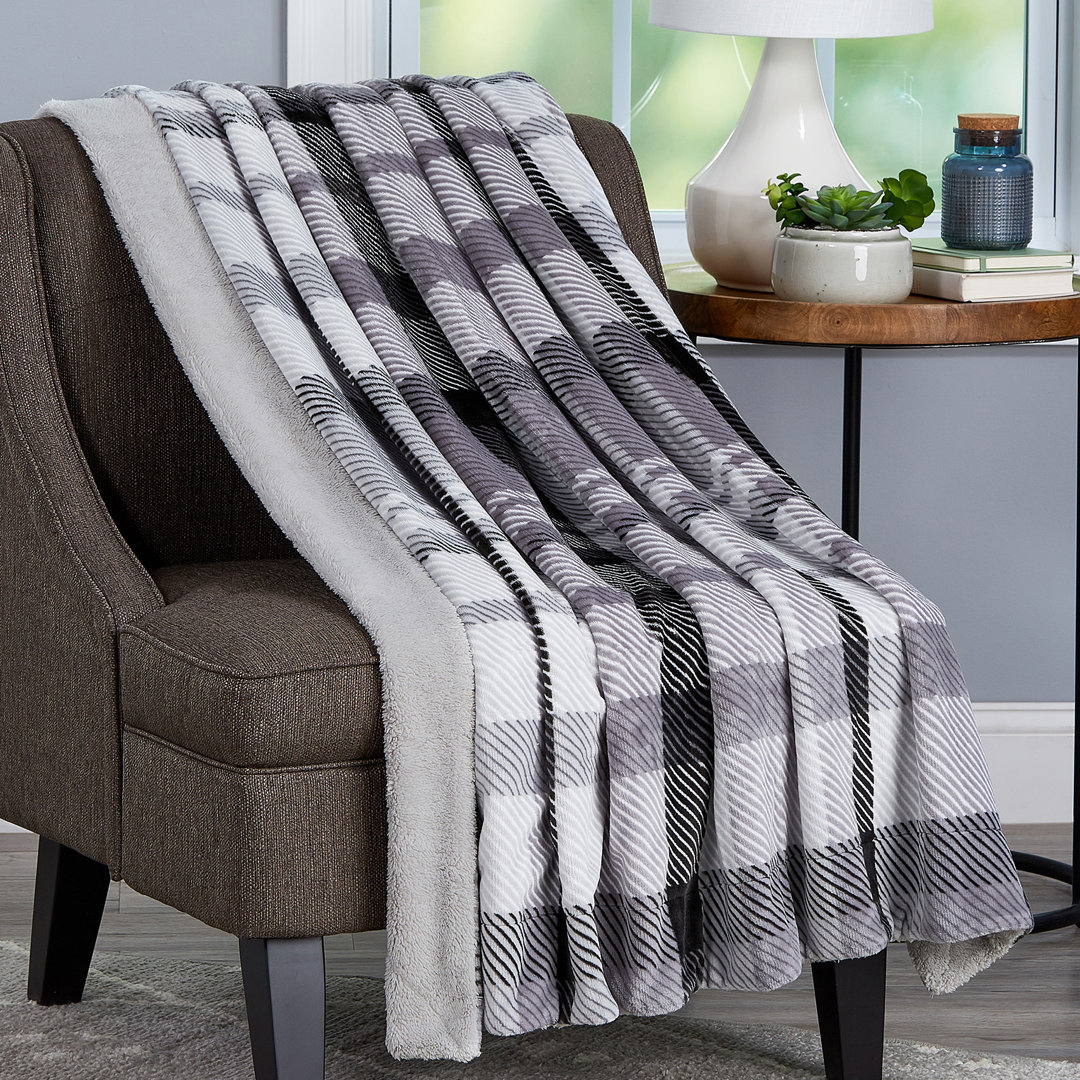 LHC Poly Fleece Sherpa Throw - Oversized Plush Woven Polyester Bed or Sofa Blanket - Breathable and Machine Washable by Lavish Home Plymouth Home 