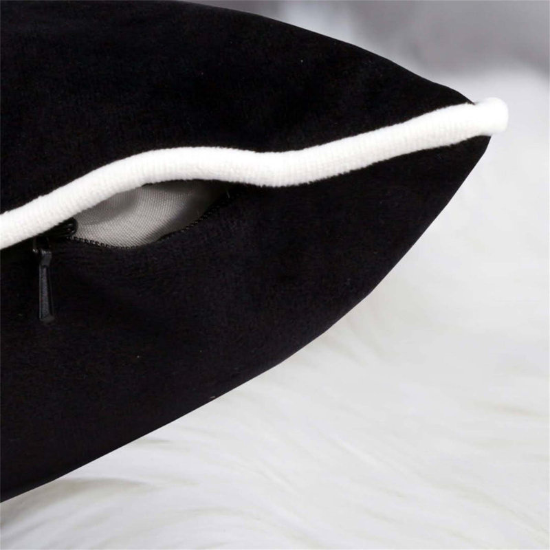 Coussin décoratif en velours d'Halloween Boo Ghost, Noir