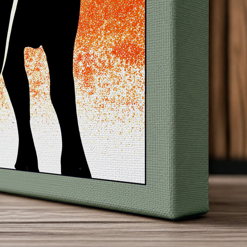 Bold Elephant Silhouette Modern - Print, 30x20 - 76.2 x 50.8 cm, Sage Border