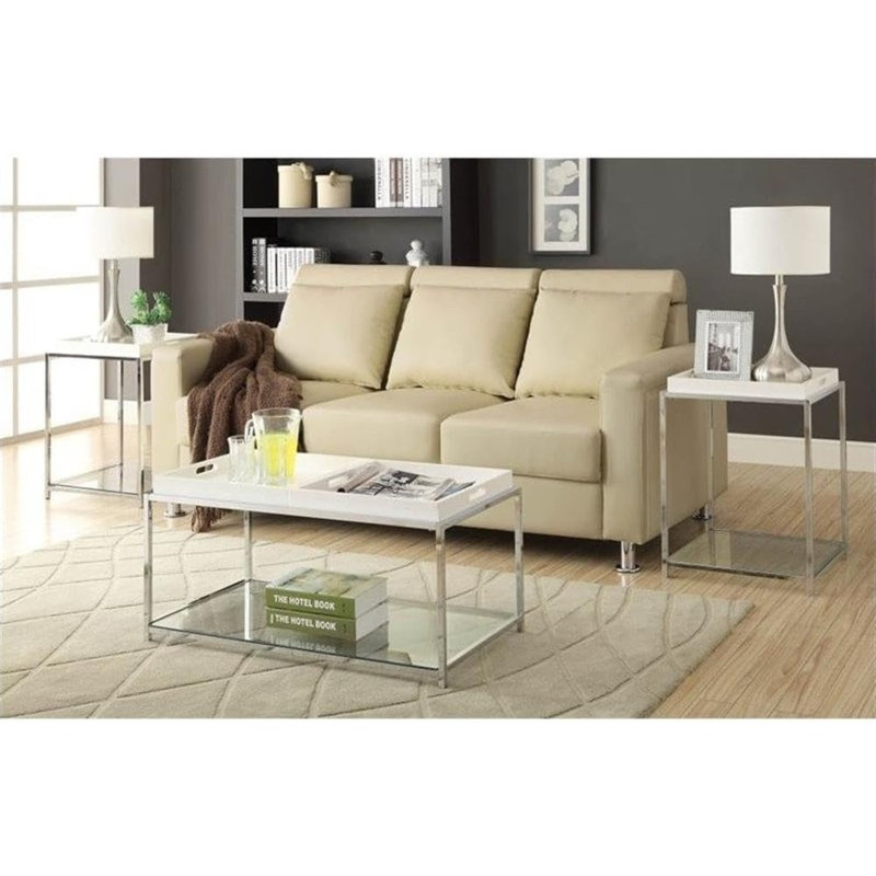Table basse avec tablette et plateaux amovibles