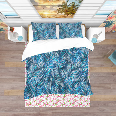 Ensemble de housse de couette bleu en microfibre