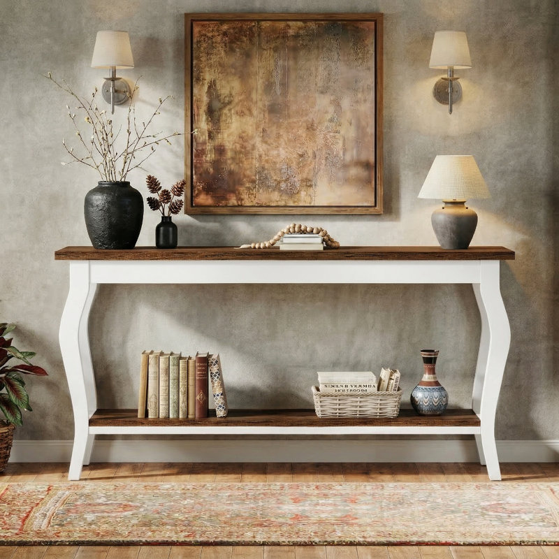 Syssel 70.9 Inches Console Table, Rustic Brown