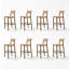 Chaise d'appoint à dossier bas en noyer (ensemble de 8)-342699459-342699460-342699515