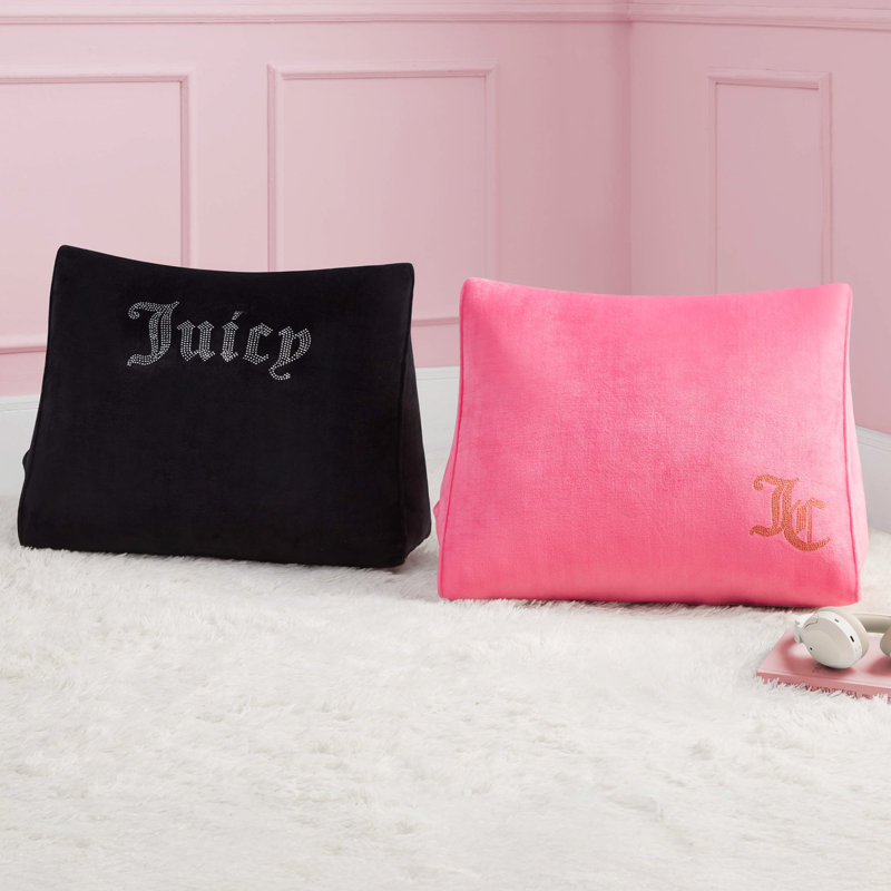 Juicy Couture Rhinestone Wedge Pillow, Hot Pink