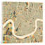 Abstract City Map of New Orleans 1 Piece Wrapped Canvas Wall Art-42154048