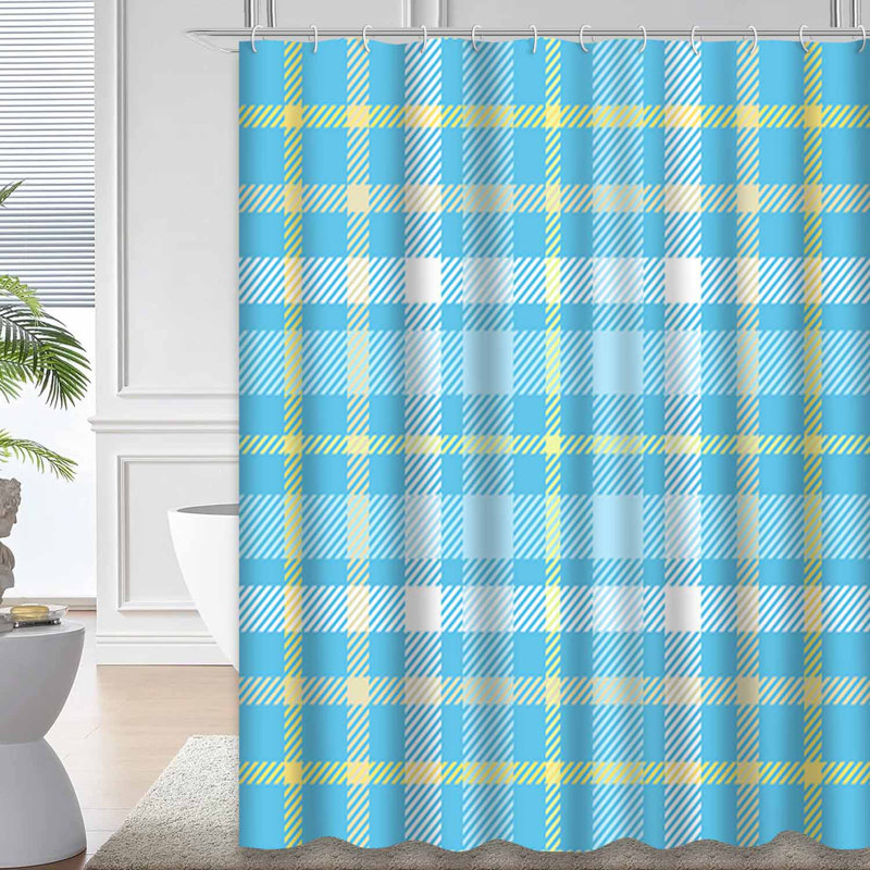Rideau de douche Plaid Check Egg, 72" L x 72" W