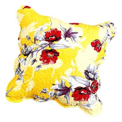  Radiant Sunshine Scalloped Square Pillow Cover