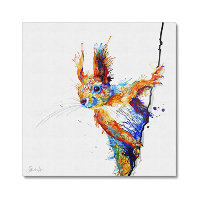 Percy the Squirrel Countryside - Wrapped Canvas Art Prints from Sarah Taylor Art