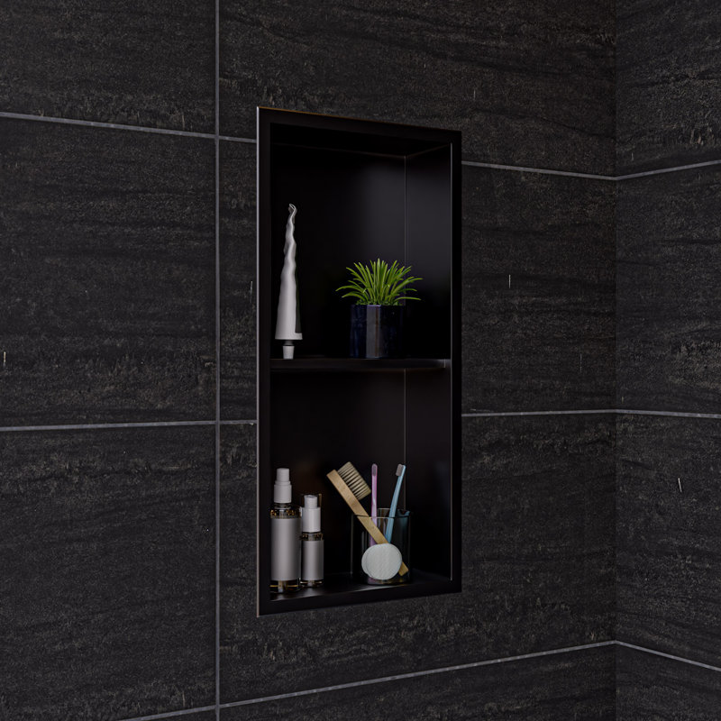 Alcôve de douche en acier inoxydable, Noir