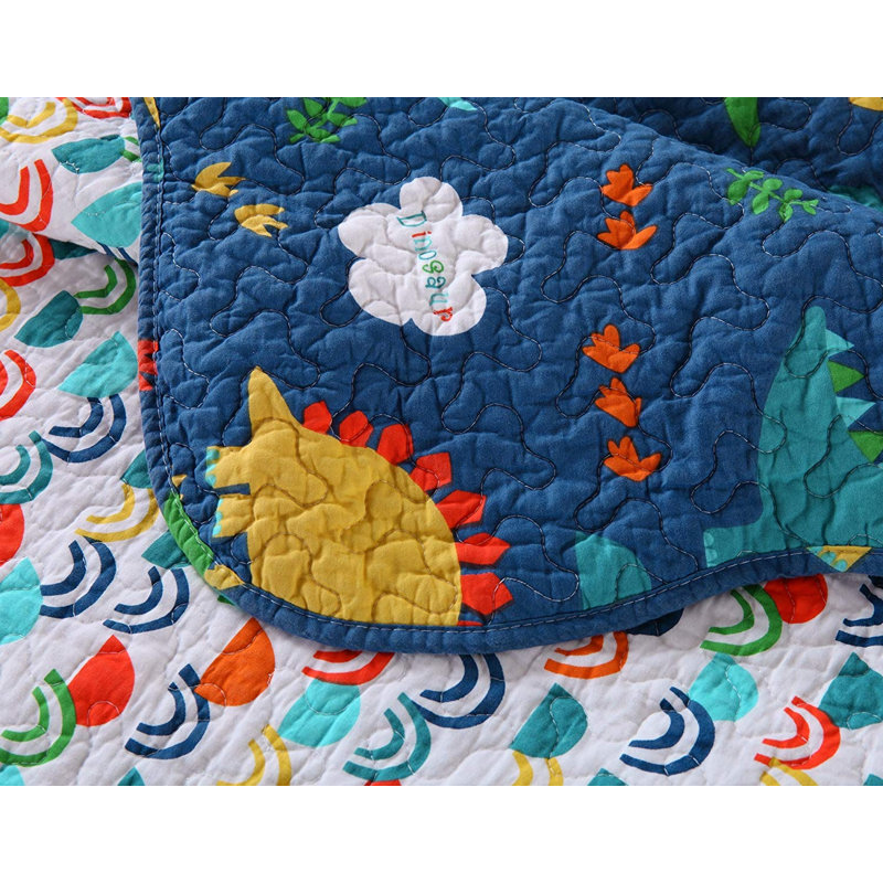 P-kl1804 Dinosaur Quilt Cotton Abstract Quilt, Twin Quilt + 1 Sham