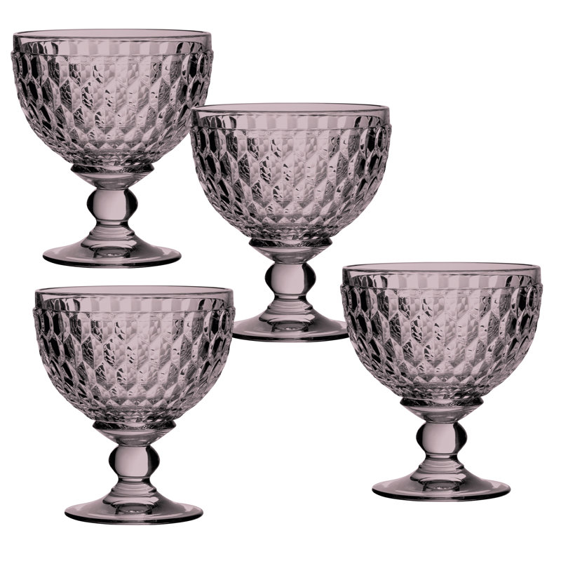 Villeroy & Boch Boston 13.25 oz Crystal Coupe Champagne/Footed Dessert Bowl, 4, Green