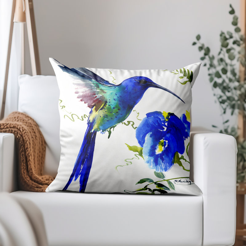 Housse et insert de coussin carré Hummingbird, 14 po x 14 po