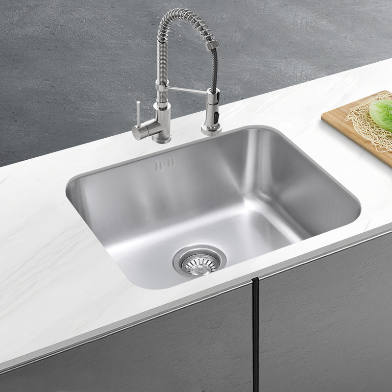 Belfry Kitchen Locklin 450mm W Single Bowl Stainless Steel Undermount Kitchen Sink 0, 200cm H x 450cm W x 550cm L