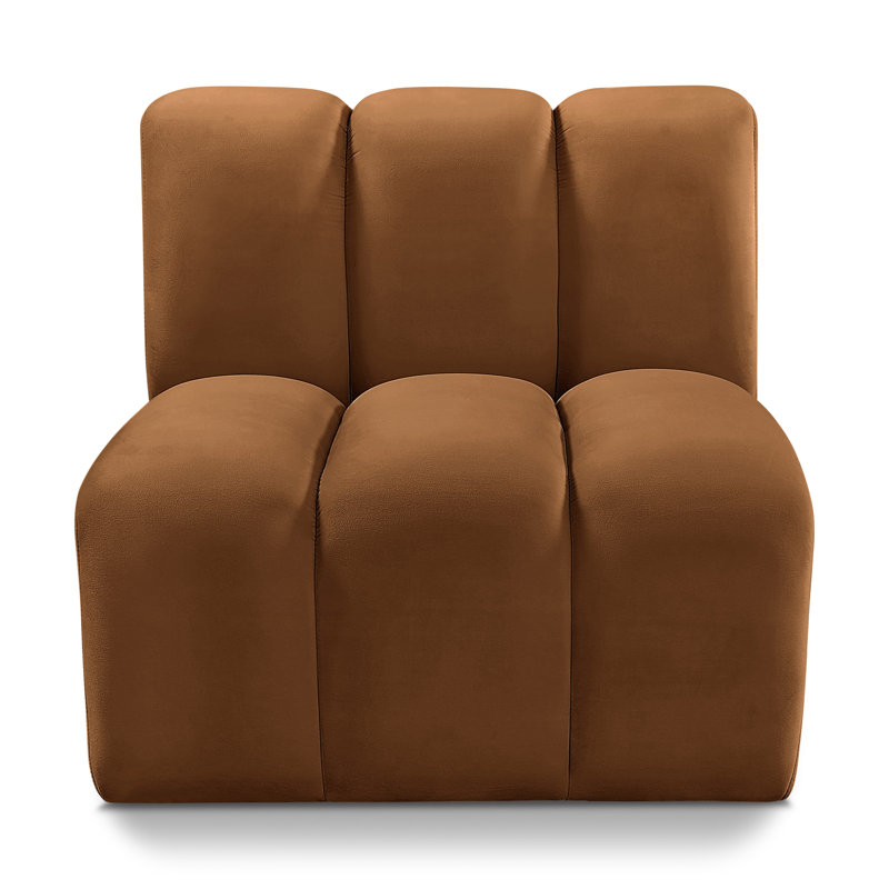Hiplita Velvet Side Chair, Saddle Brown Velvet