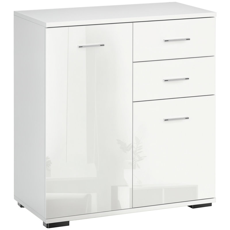 Elyza Cabinet Sideboard Cupboard Buffet Solo High Gloss, White