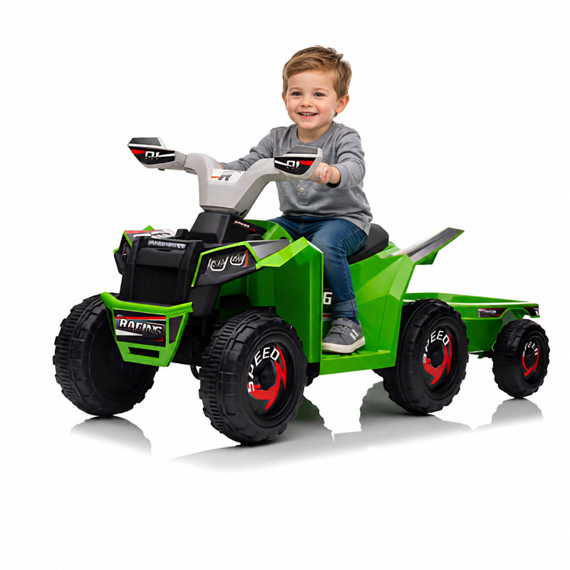 Véhicule électrique pour tout-petits, style quad à 6 roues, 6 V, 7 Ah, avec musique.