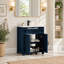 Ensemble meuble-lavabo moderne bleu de 70,2 cm (27,63 po) avec lavabo en céramique et meuble de rangement