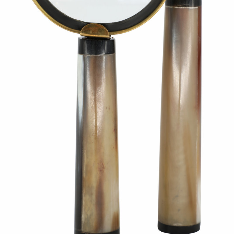Loupe moderne en corne de résine pour décoration intérieure - objet de décoration idéal pour le salon et le bureau - ensemble de 2, 9 po, 7 po, doré