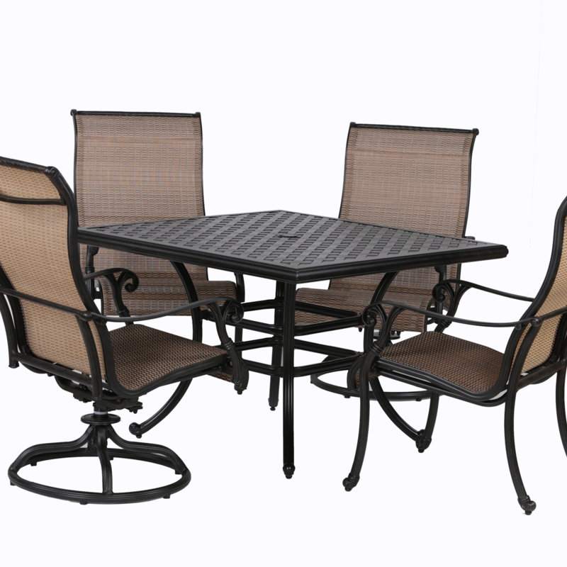 Ensemble repas 5 pièces, mobilier d'extérieur en aluminium
