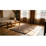 Hand Knotted Wool Geometric Area Rug in Multicolored