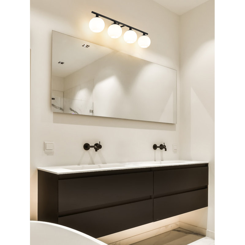 4 - Light Dimmable Vanity Light, Matte Black