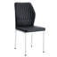 Mai de 4 chaises de salle à manger en polyuréthane noir à haute résilience avec pieds en métal argenté, conception à rayures verticales, bonne capacité de soulagement de la fatigue-121107599-121107600-121107603
