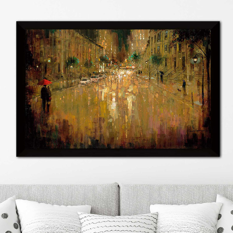 Brownstone Romance par Ruane Manning - reproduction de cadre photo, H 27,5 po x l 39,5 po x P 0,75 po