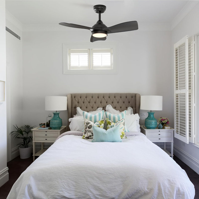 Indoor Ceiling Fans With Lights And Remote Control, 6 Speeds Slient Reversible DC Motor, 3 Color Dimmable LED Light, Timer, 5 Blades