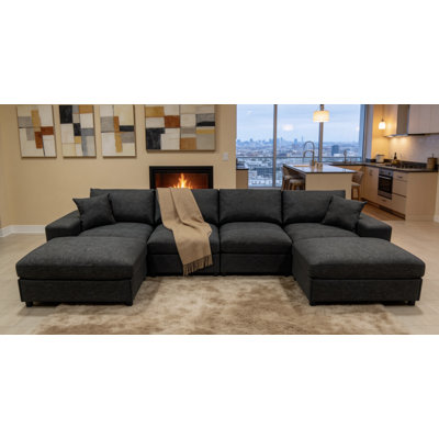 Canapé modulaire réversible avec repose-pieds Anchoretta