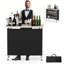 Black Rectangular Aluminum Patio Folding Bar Table-869338879-869338851