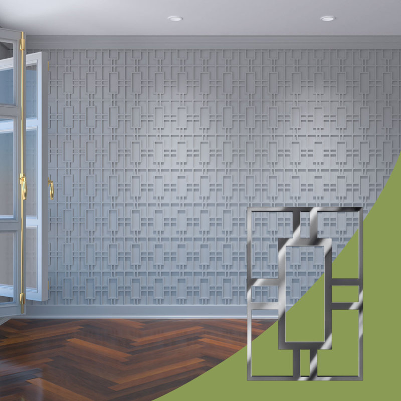 Hastings Decorative Fretwork Acrylic Wall Panels, Small, 7 1/2"W x 11 3/8"H x 1/8"T, Silver Mirror, Silver