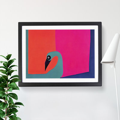 Modern Abstract Flamingo - Framed Print