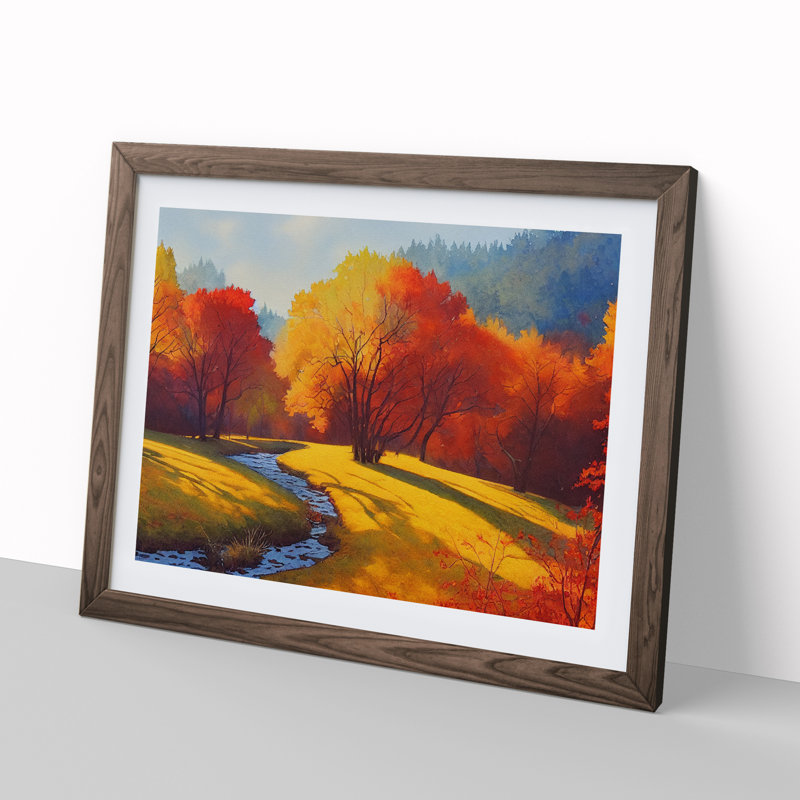 Autumn Forest In Watercolour Vol.1 1 Piece Single Picture Frame Wall Art, 25cm H x 34cm W, Brown
