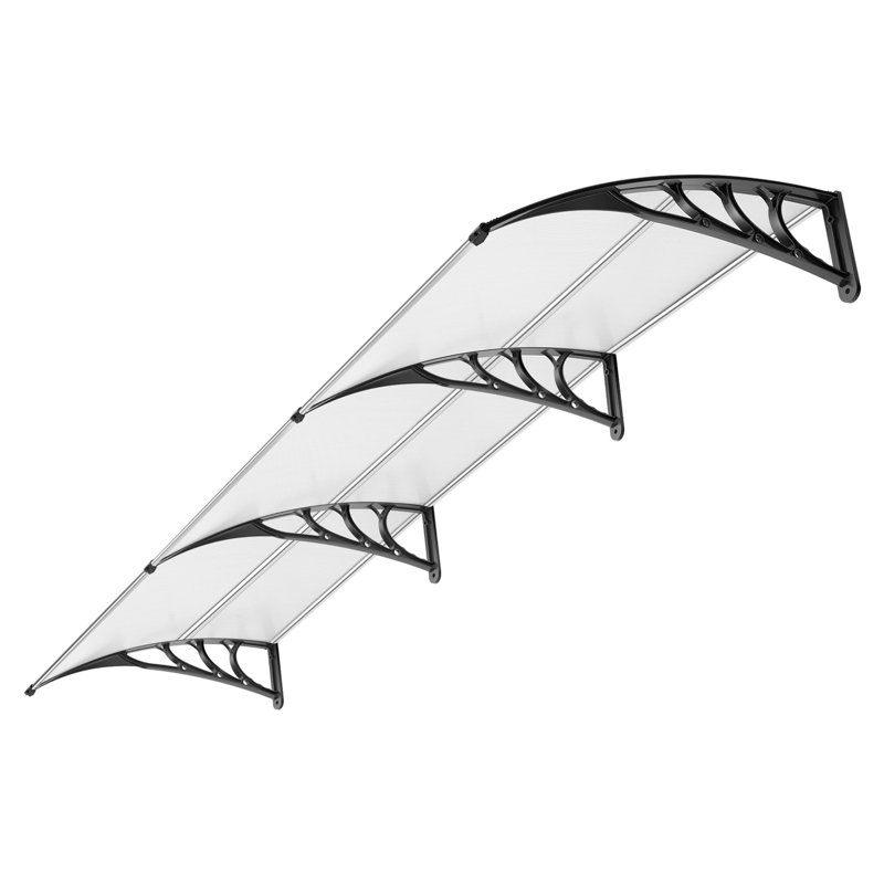 Auvent épissé en polycarbonate transparent, H 11 po x l 114,7 po x P 38 po