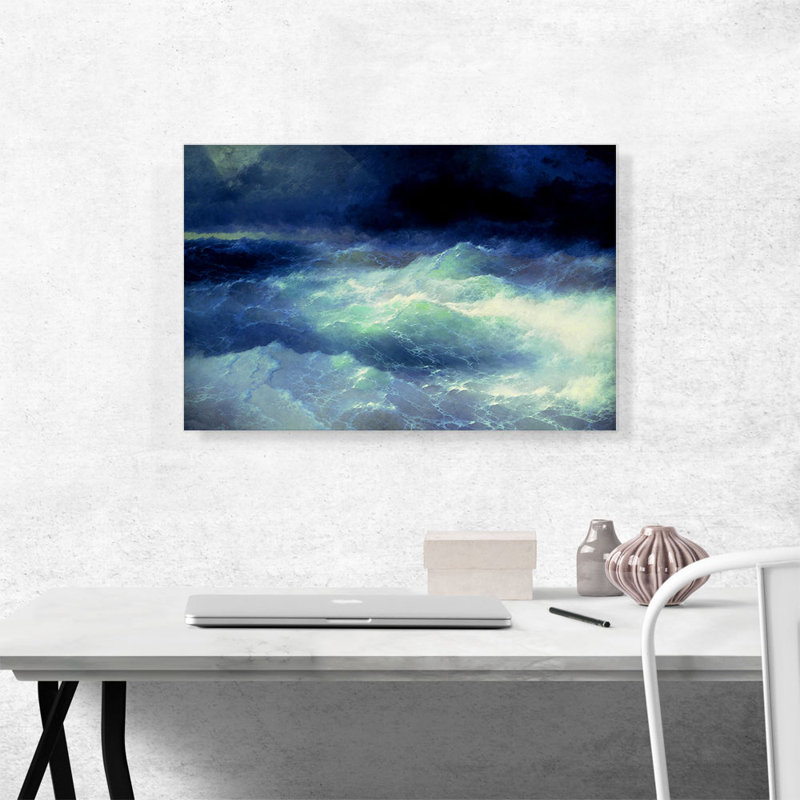 Parmi les vagues, 1898 par Ivan Aivazovsky, reproduction d'art sur toile tendue, H 18 po x l 26 po x P 0,75 po