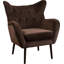 Fauteuil capitonné à oreilles Danney avec accoudoirs évasés et pieds en bois d'hévéa, fauteuil d'appoint-28647205-113399770
