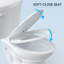 Toilette allongée en céramique deux pièces, chasse simple 1,28 GPF, hauteur universelle, siège à fermeture en douceur, brute de 12 pouces, blanc
