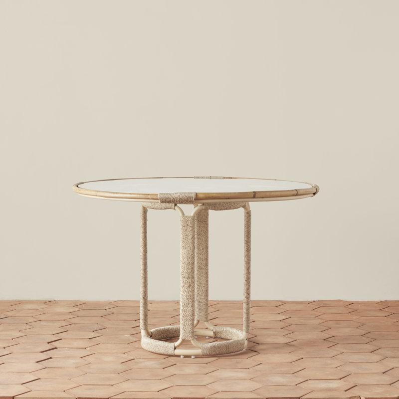 Glen Ellen Round Glass Dining Table