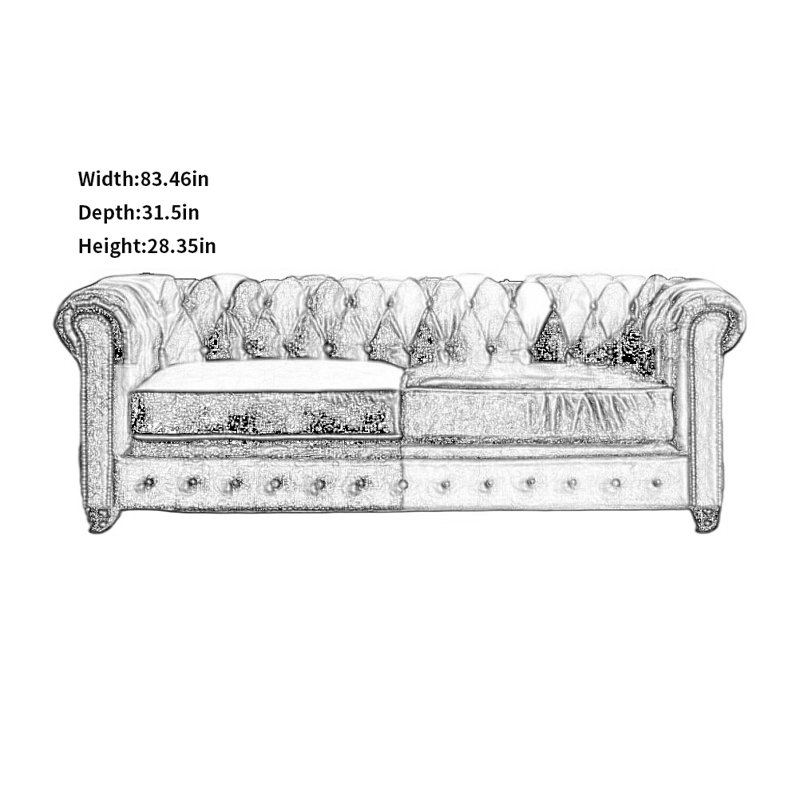 Canapé Retro Creative, H 28,35 po x l 83,46 po x P 31,5 po