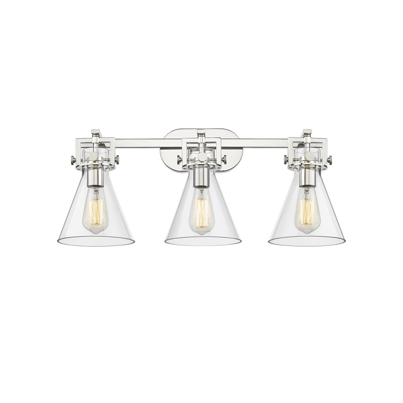 Éclairage pour meuble-lavabo mural 3 lumières Silerton, Transparent, Nickel poli