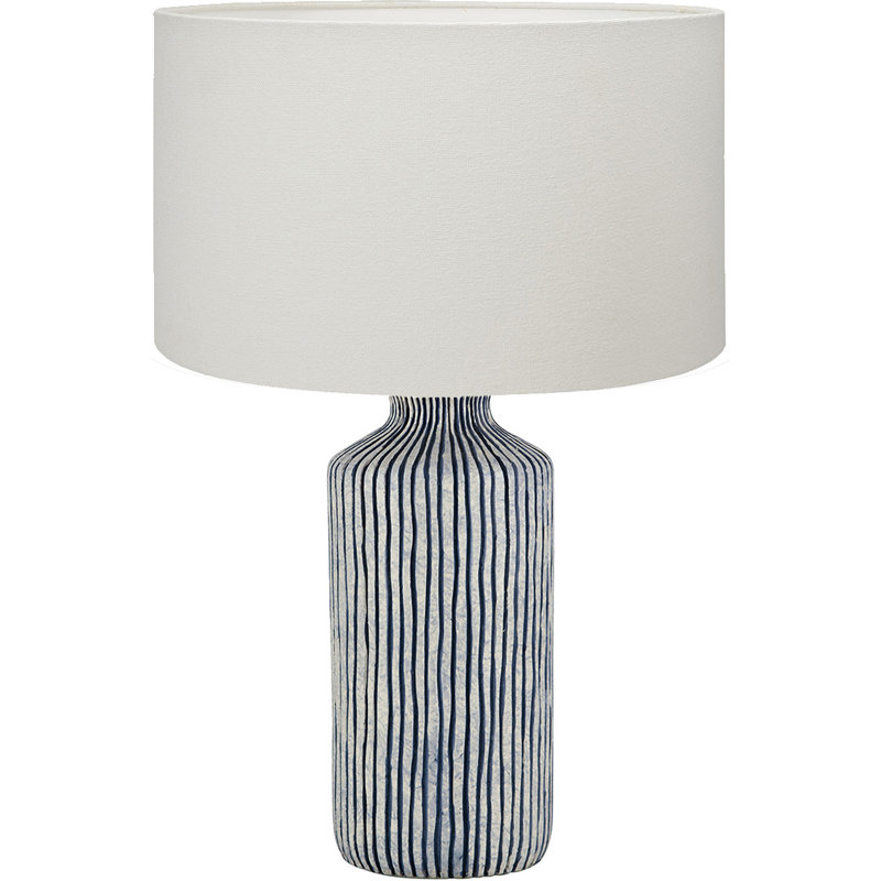 Ceramic Table Lamp, Cotton, White, 24.41" H x 15.75" W x 15.75" D