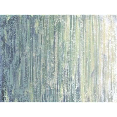«Blue Green Cream Texture Layered», reproduction sur toile tendue
