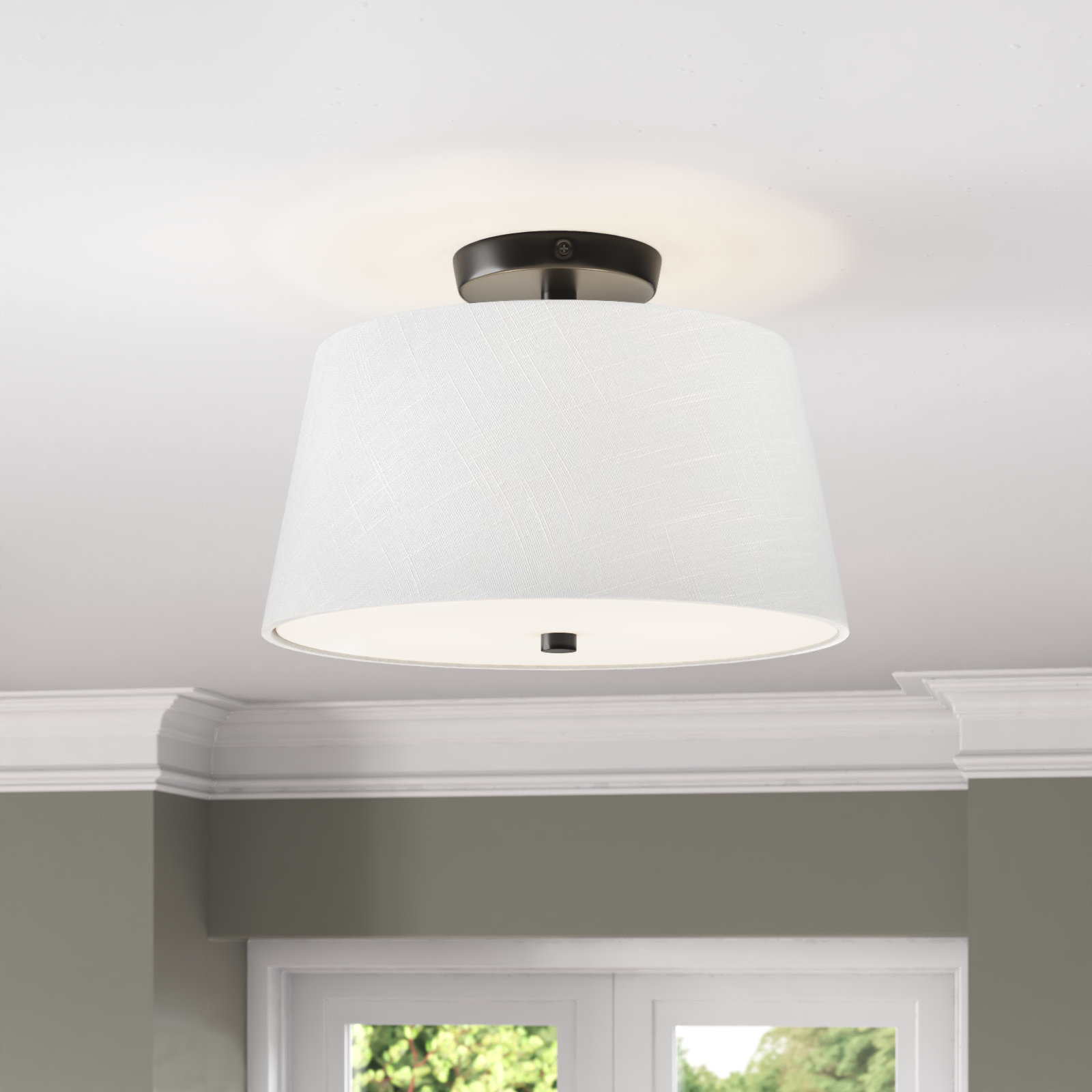 Caper 2 Light Flush Mount, Black