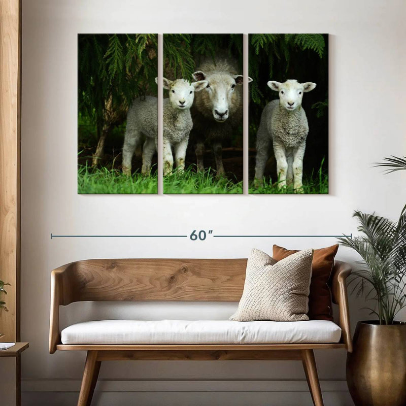 Brampt Sheep Family, 32" H x 50" W
