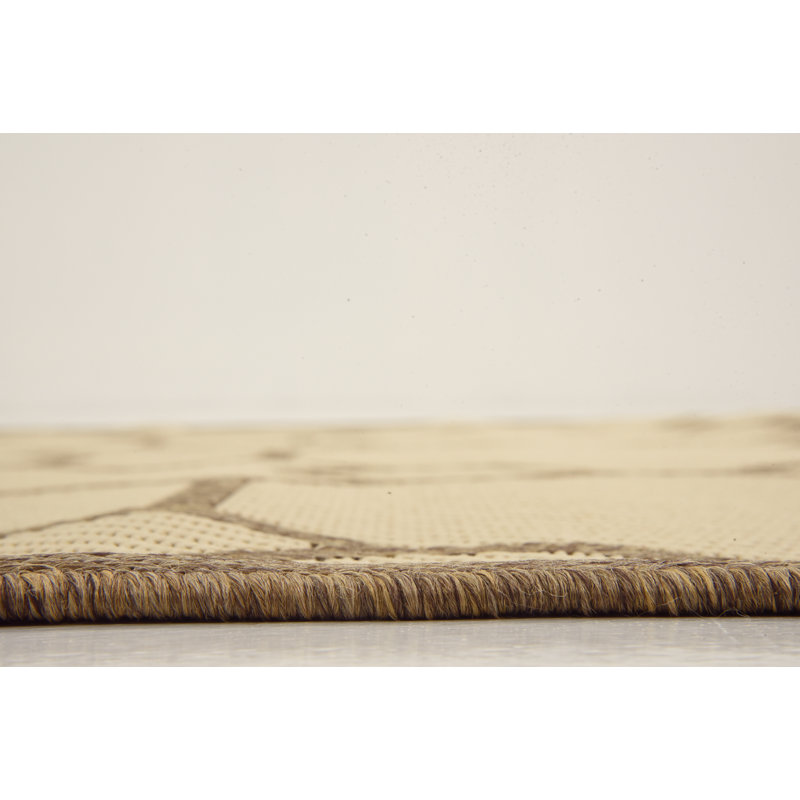 Tapis intérieur / extérieur beige Genevieve, Rectangle 2 pi 2 po x 3 pi 1 po