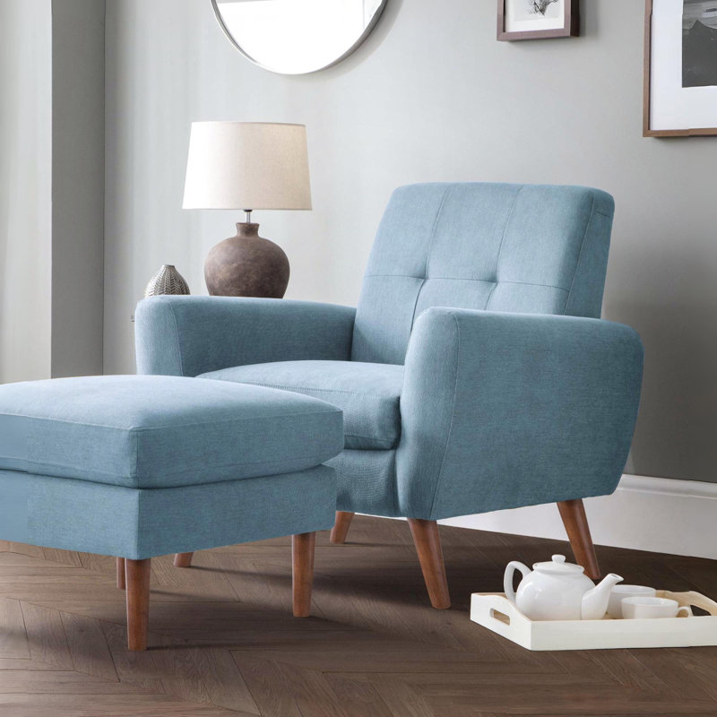 Bostrom Upholstered Armchair, Blue Linen