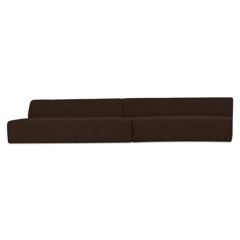 Naomi 2 Piece Wave Modular Sectional Golden Yellow, Brown