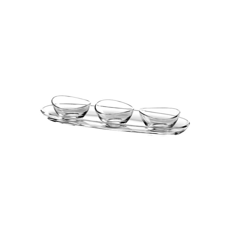 Winston Porter Ayios Glass Condiment Server, 2" H x 11.5" W x 6" D