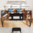 2 PCS 63'' Computer Desk Modern Industrial Office Desk w/ Metal Frame & Large Executive Desk
