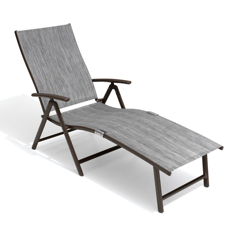 Chaise longue d'extérieur pliante et inclinable Cllgone, Gris foncé